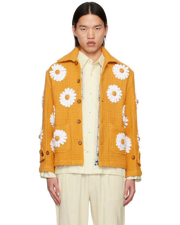 E! News 2025 John Legend Yellow Daisy Appliqué Jacket Super Star Jacket