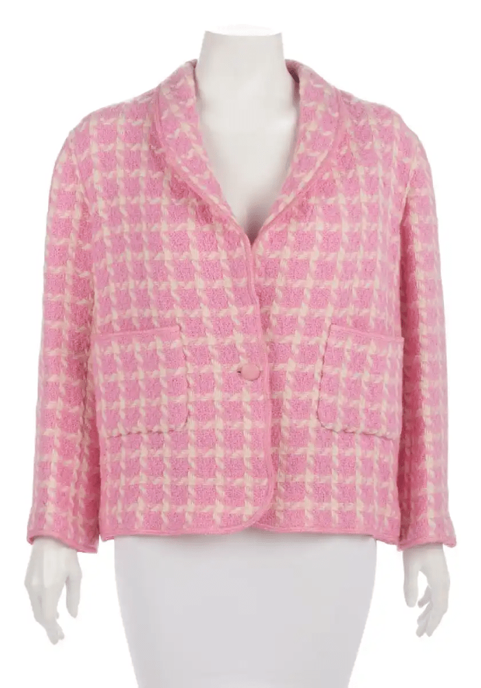 Margot Robbie Barbie Pink Checkered Blazer Super Star Jacket