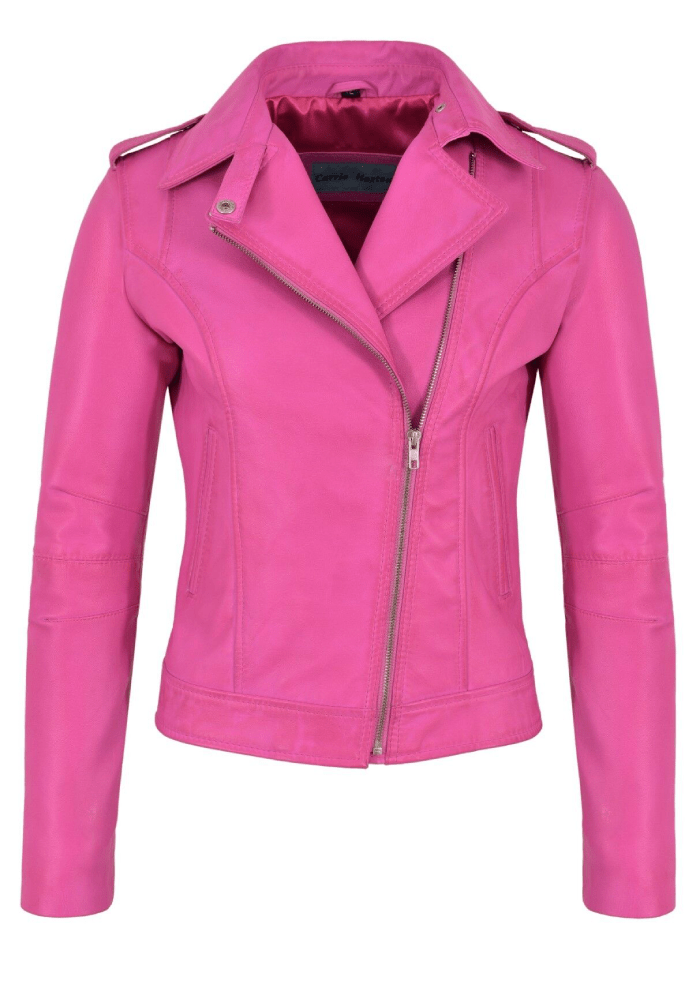 Margot Robbie Barbie Pink Leather Jacket Super Star Jacket