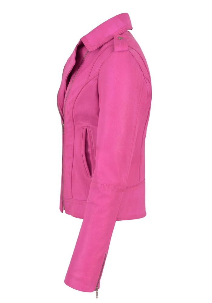 Margot Robbie Barbie Pink Leather Jacket Super Star Jacket