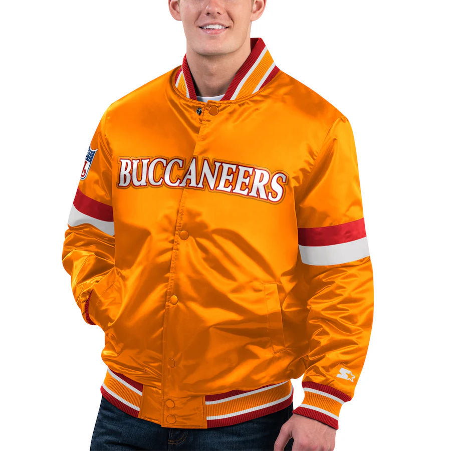 Men’s Tampa Bay Buccaneers Starter Orange Gridiron Classics Home Game Varsity Jacket Super Star Jacket