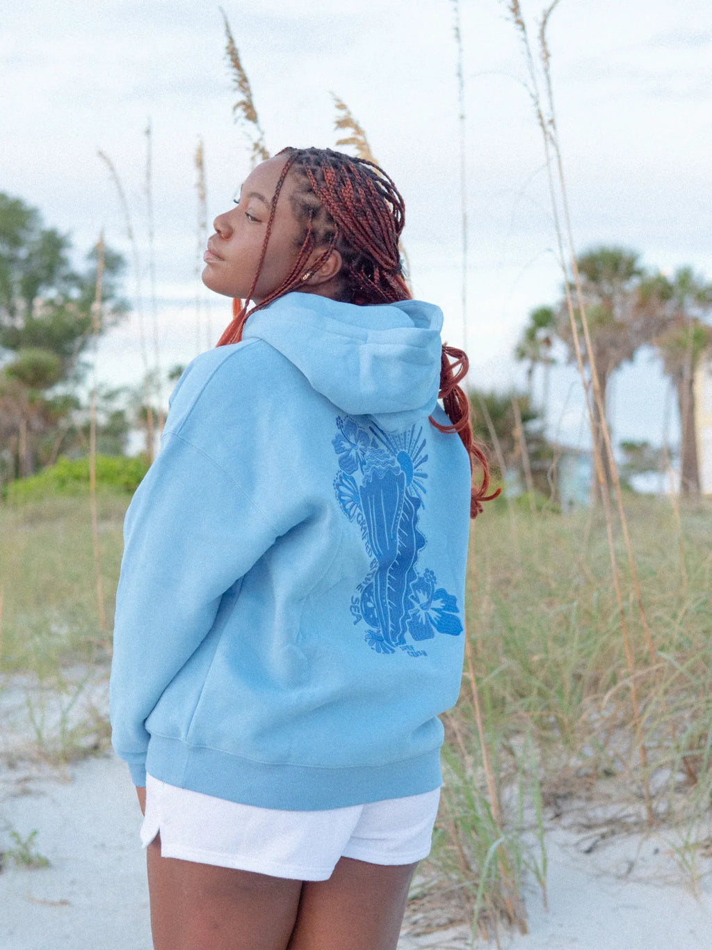 Miss Diana Women’s Blue Fleece Oversized Hoodie Super Star Jacket