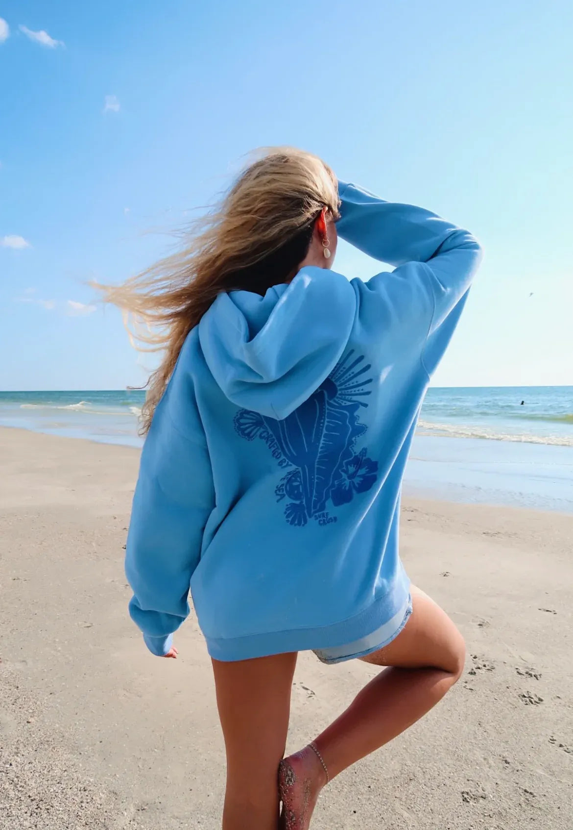 Miss Diana Women’s Blue Fleece Oversized Hoodie Super Star Jacket