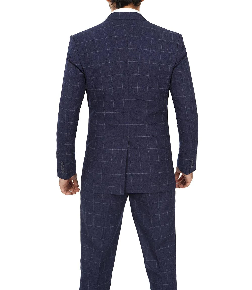 Men's Vintage 3-Piece Navy Blue Prom Suit - Wedding Suit Super Star Jacket