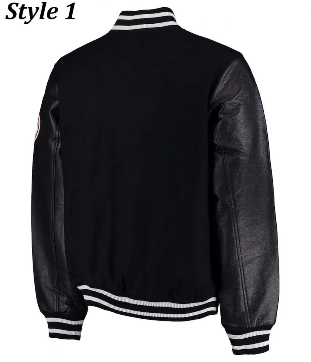 NY Yankees Varsity Wool/Leather Black Jacket Super Star Jacket
