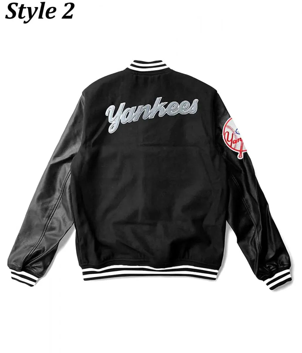 NY Yankees Varsity Wool/Leather Black Jacket Super Star Jacket