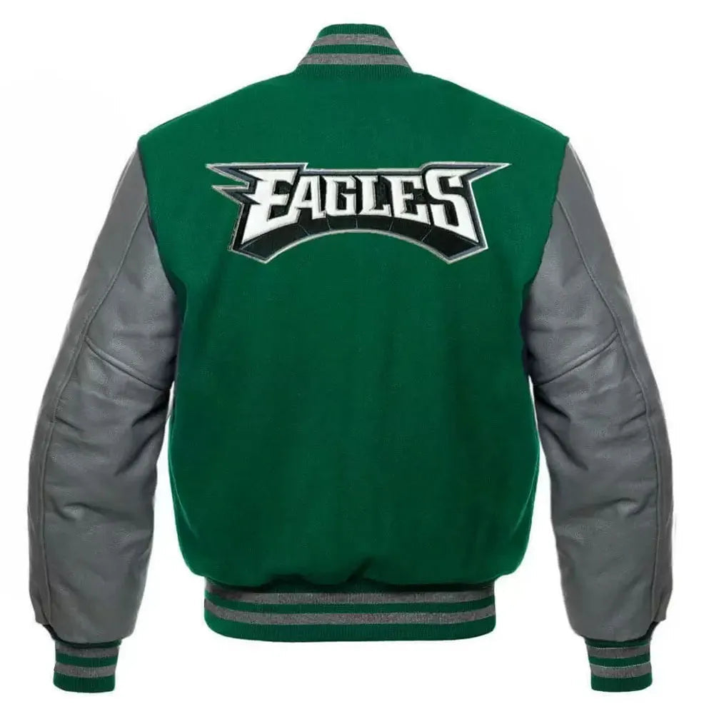 Philadelphia Eagles Green and White Letterman Jacket Super Star Jacket