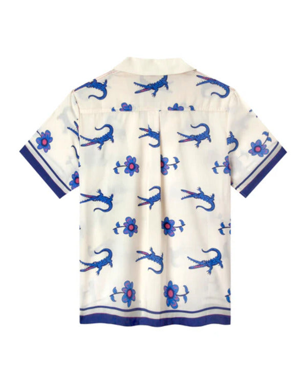 The White Lotus S03 Sam Nivola Crocodile & Floral Print Shirt Super Star Jacket