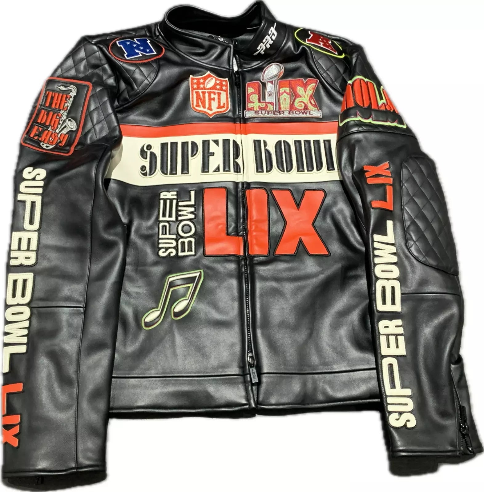 NFL Super Bowl 59 Men’s Pinnacle Moto Leather Jacket Super Star Jacket