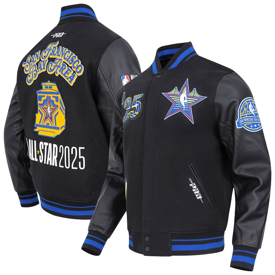 Unisex 2025 NBA All-Star Game Pro Standard Black Wool Varsity Jacket Super Star Jacket