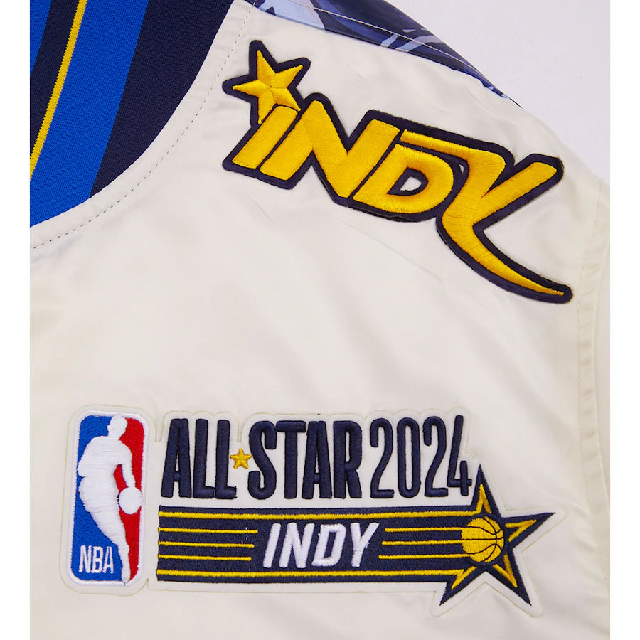 Unisex Pro Standard Cream 2024 NBA All-Star Game Satin Full-Snap Jacket Super Star Jacket