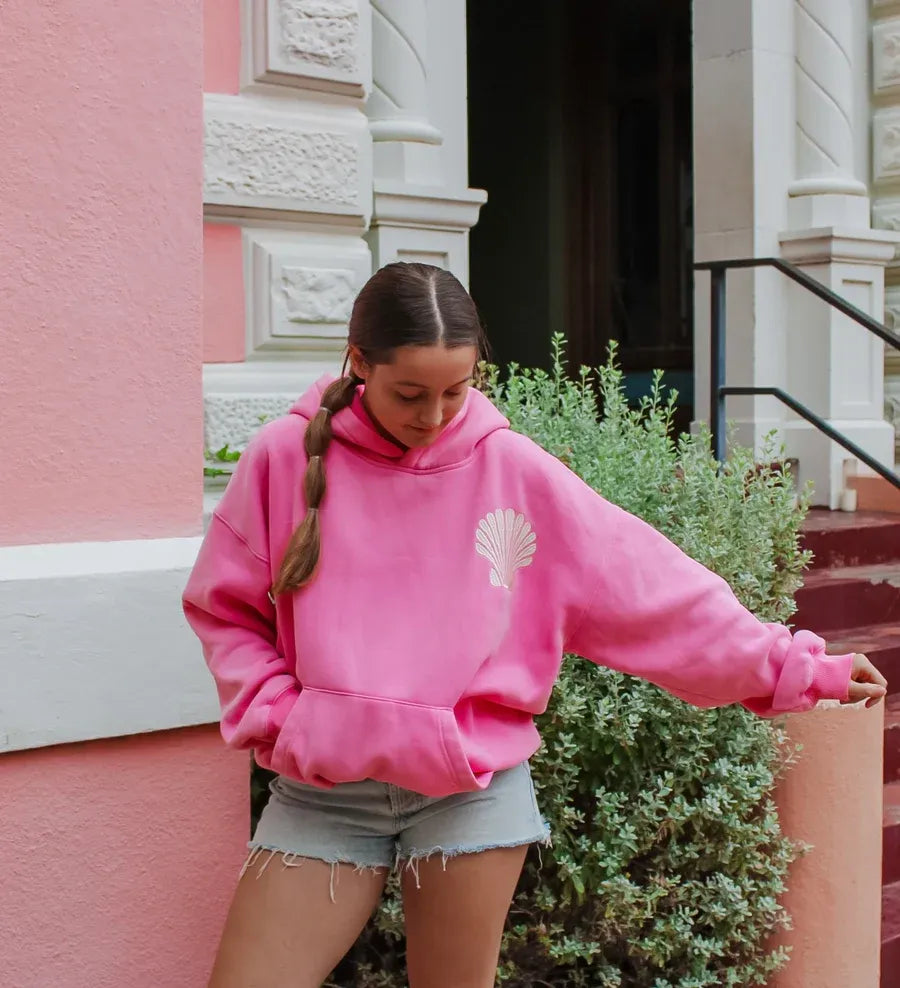 Women’s Sunset Surf -Vintage Bubblegum Pink Hoodie Super Star Jacket