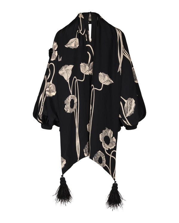 Beyond The Gates 2025 Tamara Tunie Black Floral Tassel Top Super Star Jacket
