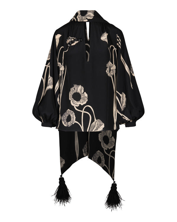 Beyond The Gates 2025 Tamara Tunie Black Floral Tassel Top Super Star Jacket