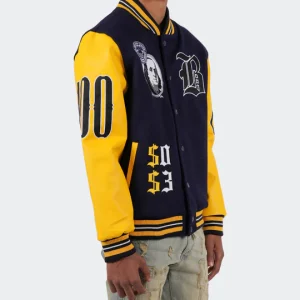 Mens-Blessed-Money-Navy-Varsity-Jacket