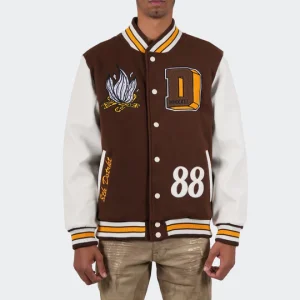 Mens-Born-To-Be-Different-Brown-Varsity-Jacket-1