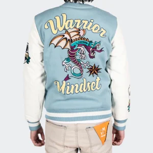 Mens-Dragon-Warrior-Skull-Light-Blue-Varsity-Jacket