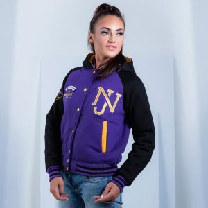 Supergirl-Purple-And-Black-Hooded-Letterman-Jacket