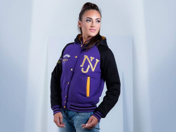 Supergirl-Purple-And-Black-Hooded-Letterman-Jacket