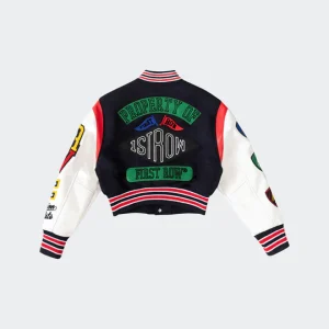 Womens-First-Row-Championship-Winner-Navy-Cropped-Varsity-Jacket-1