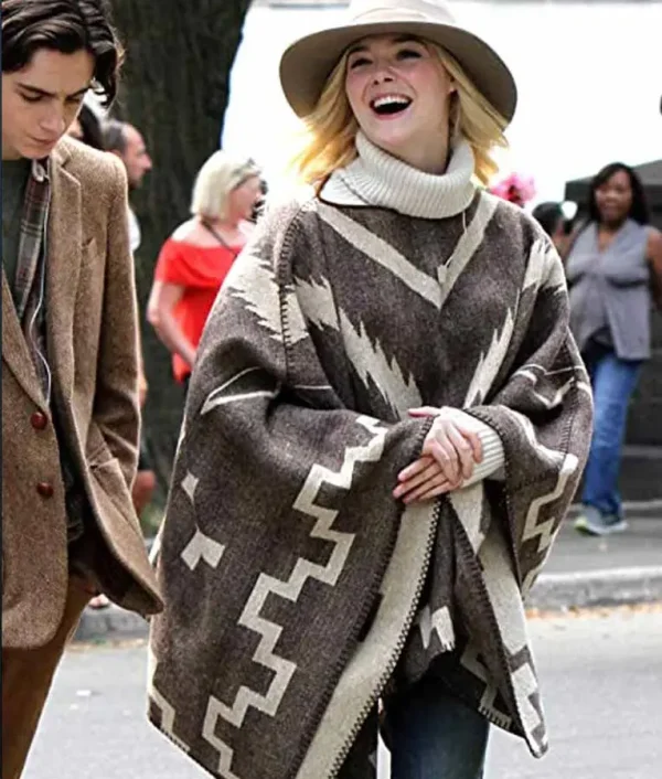 Elle-Fanning-A-Rainy-Day-In-New-York-Ashleigh-Mexican-Style-Poncho-1