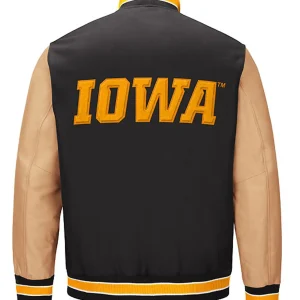 Iowa-Hawkeyes-Black-And-Brown-Letterman-Jacket