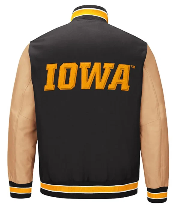 Iowa-Hawkeyes-Black-And-Brown-Letterman-Jacket