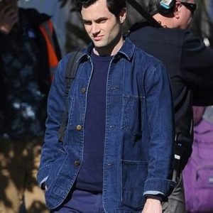 Joe-Goldberg-Tv-Series-You-S02-Penn-Badgley-Blue-Denim-Jacket