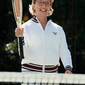 Joy-Delaney-Tv-Series-Apples-Never-Fall-2024-Annette-Bening-White-Track-Jacket