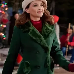 Rachael-Leigh-Cook-Rescuing-Christmas-Movie-2023-Hooded-Green-Trench-Coat.