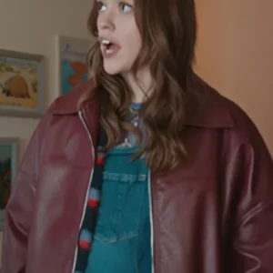 Daddy-Issues-S01-Gemma-Burgundy-Leather-Jacket