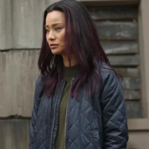 Jamie-Chung-Tv-Series-The-Gifted-Blink-Black-Bomber-Quilted-Jacket