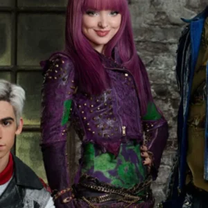 Mal-Descendants-2-Dove-Cameron-Purple-Leather-Jacket