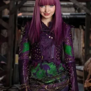 Mal-Descendants-2-Dove-Cameron-Purple-Studded-Leather-Jacket