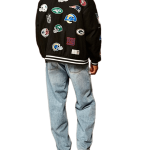 Nfl-Oversized-Melton-Multi-Badge-Black-Bomber-Jacket